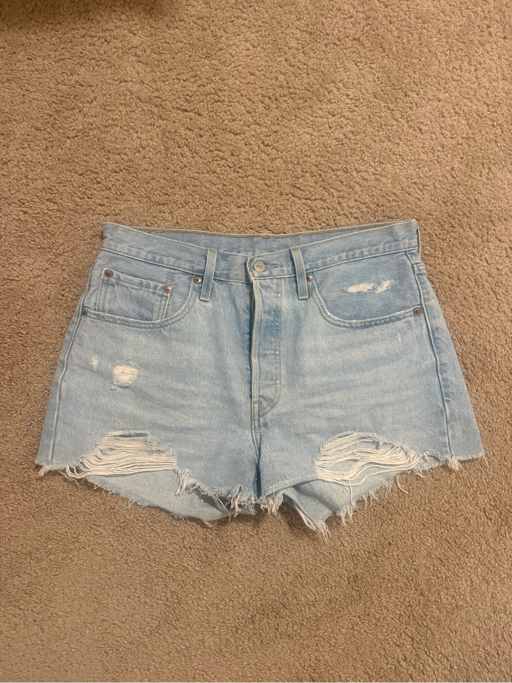 Levi Light Wash Distressed Women’s Denim Shorts